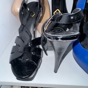 Yves Saint Laurent Black Strappy Heels